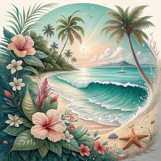 Elegant Tropical Beach Scene