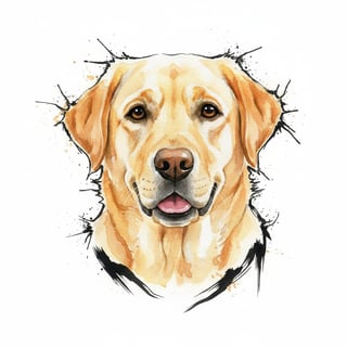 Watercolor Portrait of Labrador Retriever