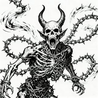 Skeletal Devils with Barbed Chains