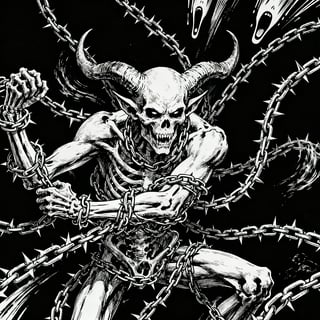 Skeletal Devils with Barbed Chains