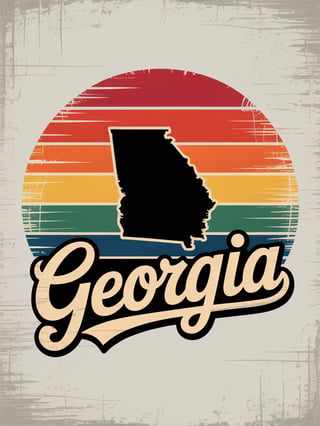 Retro Georgia Sunset T-Shirt Design