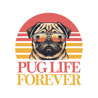 Vintage Pug Life T-Shirt Design