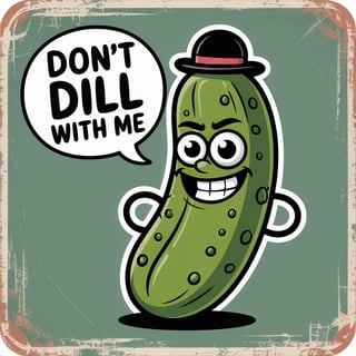Funny Pickle Cartoon with Sarcastic Text