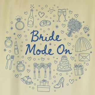 Bride Theme Doodle Icons Design