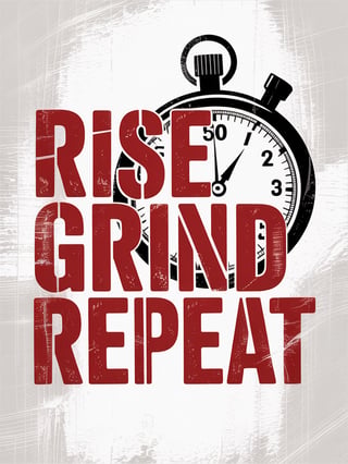 Rise Grind Repeat Stamp Design