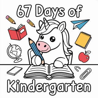 Colorful Cartoon Unicorn for Kindergarten