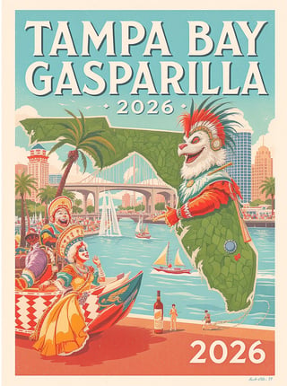 Retro Tampa Bay Gasparilla 2026 Poster