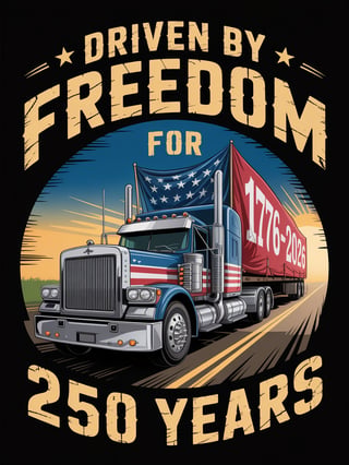 Patriotic Trucker T-Shirt Design