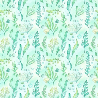 Cute Seaweed and Water Plants Pattern