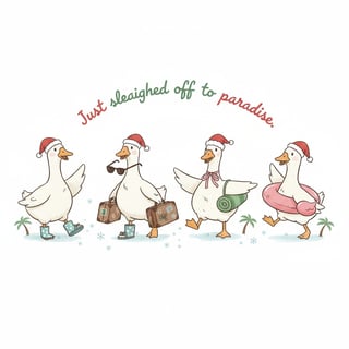 Christmas Honeymoon Geese Design
