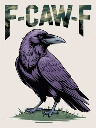 Raven with Text Design