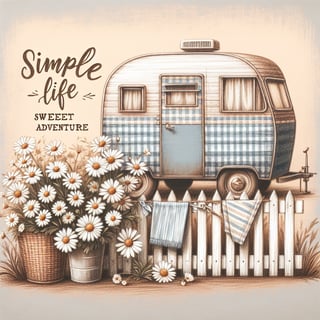 Chic Vintage Camper Illustration