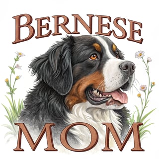 Fluffy Bernese Mountain Dog Portrait
