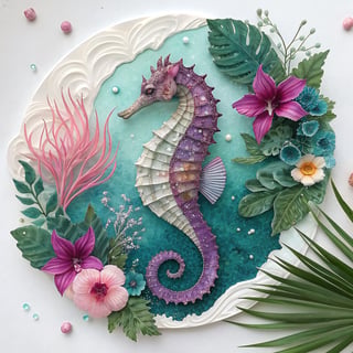 Elegant Tropical Seahorse Design
