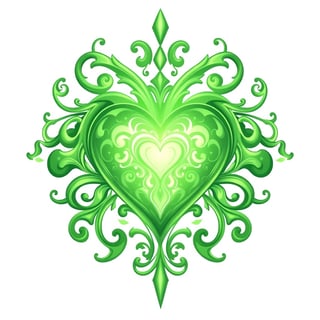 Bright Green Fantasy Heart Illustration