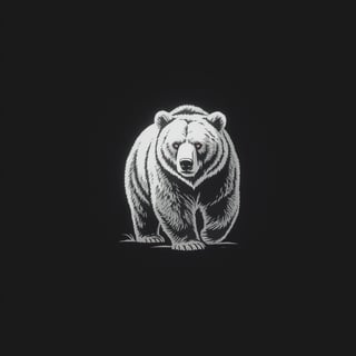 Minimalist White Bear Silhouette