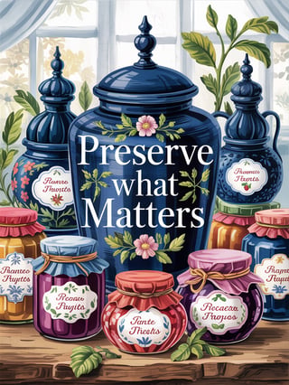 Antique Floral Jars Design