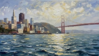 San Francisco Waterfront Oil Painting