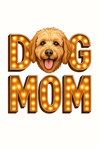 Dog Mom Retro Marquee Design