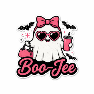 Boo-Jee Pink Ghost T-Shirt Design