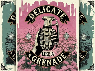 Chic Vintage Grenade Poster Design