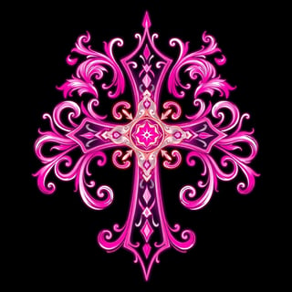 Symmetrical Fantasy Neon Cross Illustration