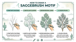 Simple Sagebrush Motif Drawing Tutorial