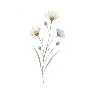 Minimal Watercolor Wildflower Sprig