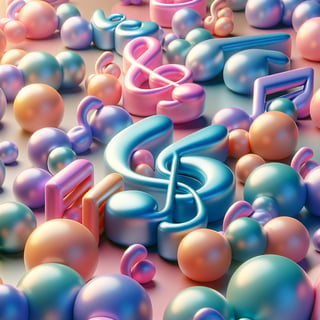 3D Colorful Music Notes with Glossy Texture