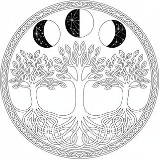 Celtic Tree of Life Moon Phases