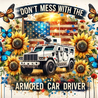 Vibrant Armored Car with American Flag