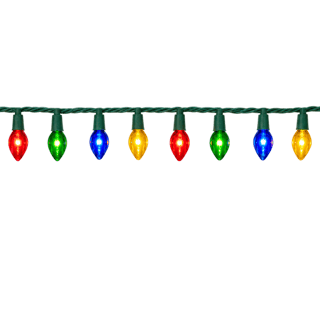 Christmas String Lights on Straight Stand
