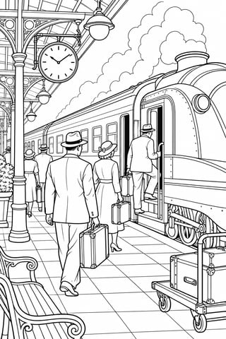 Train Station Departure Coloring Page
