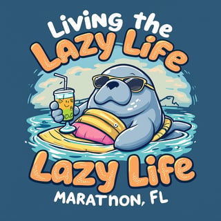 Cheerful Lazy Life Manatee T-Shirt
