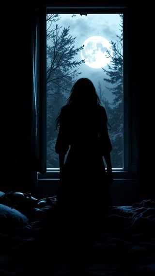 Moonlit Bedroom Silhouette