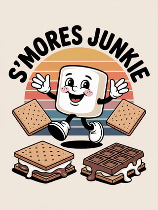 Retro S'mores Junkie T-Shirt Design