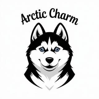 Minimalist Siberian Husky Illustration