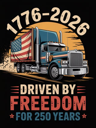 Patriotic Trucker T-Shirt Design