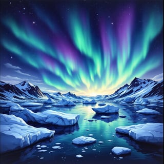 Ink and Watercolor Greenland Poster