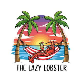 Lazy Lobster Tropical T-Shirt Design