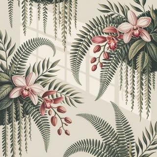 1950s Hand-Inked Florida Fern Pattern