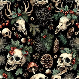 Witchy Yule Christmas Digital Paper