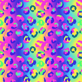 Vivid Rainbow Leopard Print Pattern
