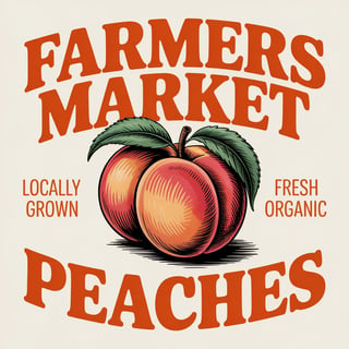 Vintage Farmers Market Peaches Ad