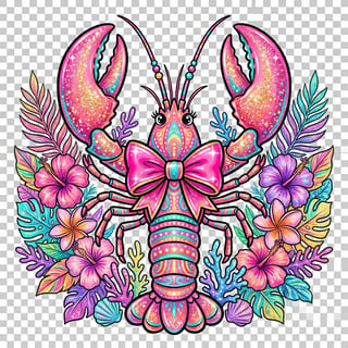 Cute Pink Lobster Illustration
