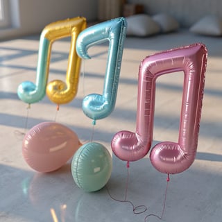 3D Inflated Music Notes Design