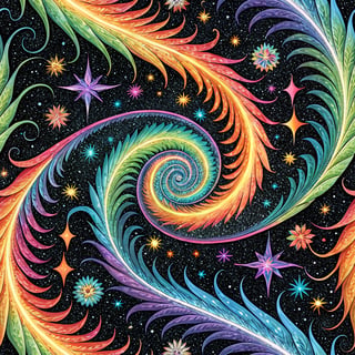 Neon Psychedelic Swirl Pattern