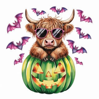 Cute Highland Cow with Sunglasses