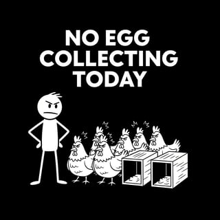 Minimalist Stick Figure with Angry Chickens