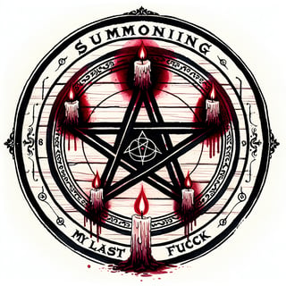 Red Pentacle Watercolor Illustration